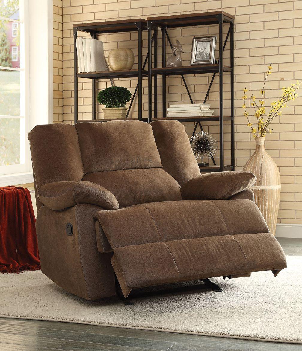 ACME Oliver Oversized Glider Recliner, Chocolate Corduroy FredCo