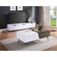 ACME Orion TV Stand, White High Gloss & Rustic Oak FredCo