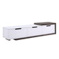 ACME Orion TV Stand, White High Gloss & Rustic Oak FredCo