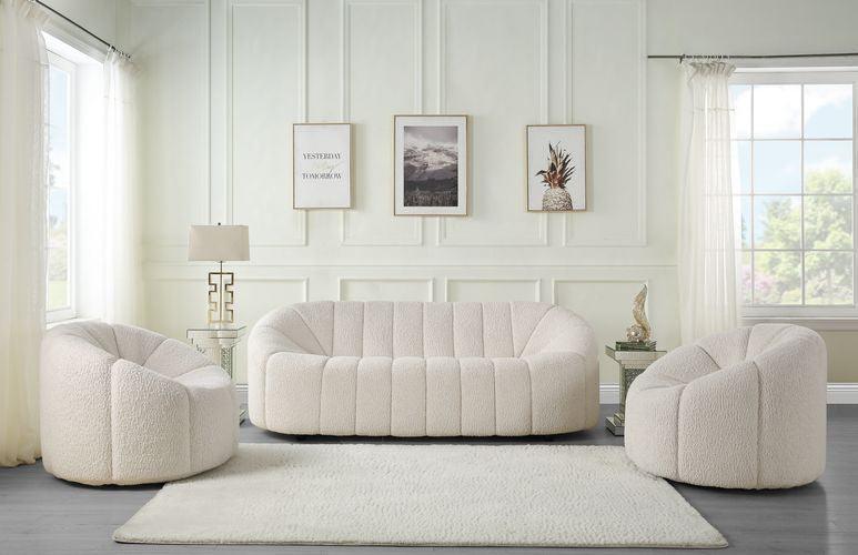 ACME Osmash Chair w/Swivel, White Teddy Sherpa FredCo
