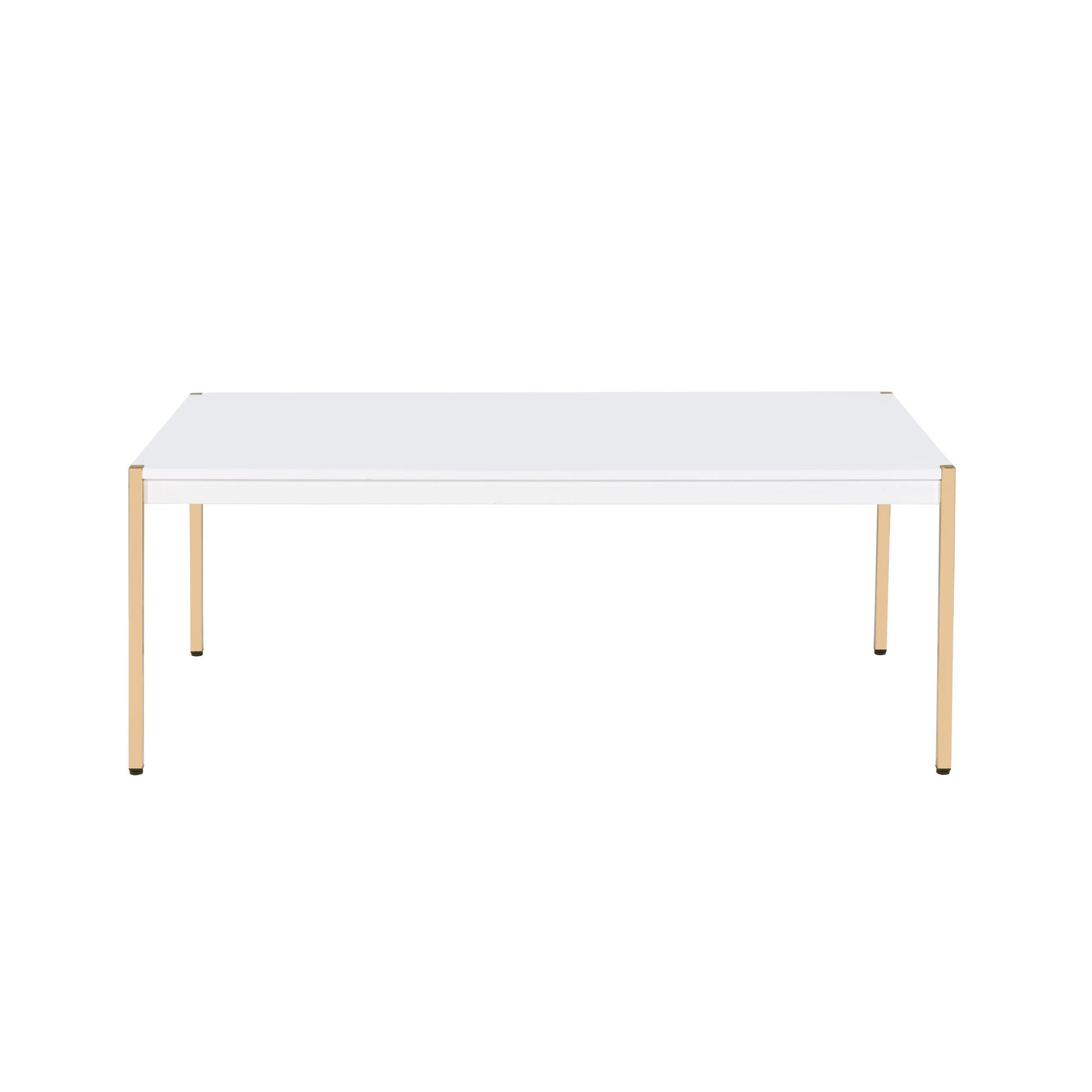ACME Otrac Coffee Table, White & Gold Finish FredCo