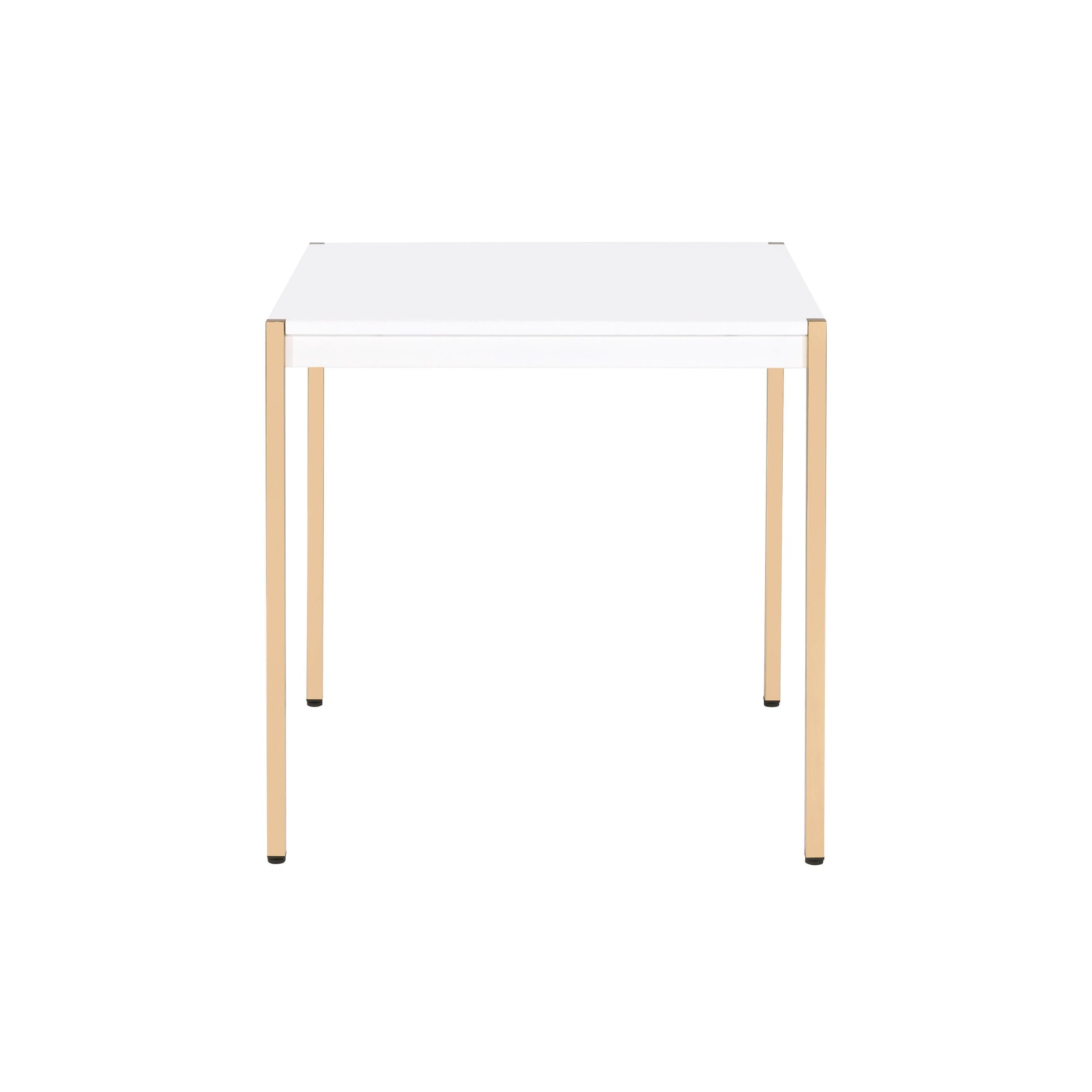 ACME Otrac End Table, White & Gold Finish FredCo