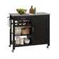 ACME Ottawa Kitchen Cart, Stainless Steel & Black FredCo