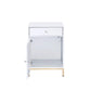 ACME Ottey Cabinet, White High Gloss & Gold FredCo