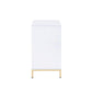 ACME Ottey Cabinet, White High Gloss & Gold FredCo