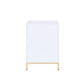 ACME Ottey Cabinet, White High Gloss & Gold FredCo