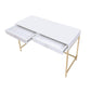 ACME Ottey Desk, White High Gloss & Gold FredCo