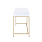 ACME Ottey Desk, White High Gloss & Gold FredCo