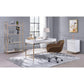 ACME Ottey Desk, White High Gloss & Gold FredCo