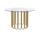 ACME Pacheco Dining Table, Clear Glass Top & Gold Finish FredCo