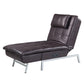 ACME Padilla Chaise Lounge w/Pillow & USB Port, Brown Fabric FredCo