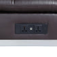 ACME Padilla Chaise Lounge w/Pillow & USB Port, Brown Fabric FredCo