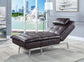 ACME Padilla Chaise Lounge w/Pillow & USB Port, Brown Fabric FredCo