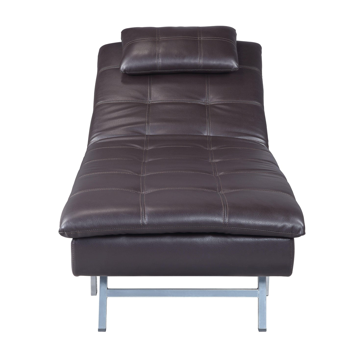 ACME Padilla Chaise Lounge w/Pillow & USB Port, Brown Fabric FredCo