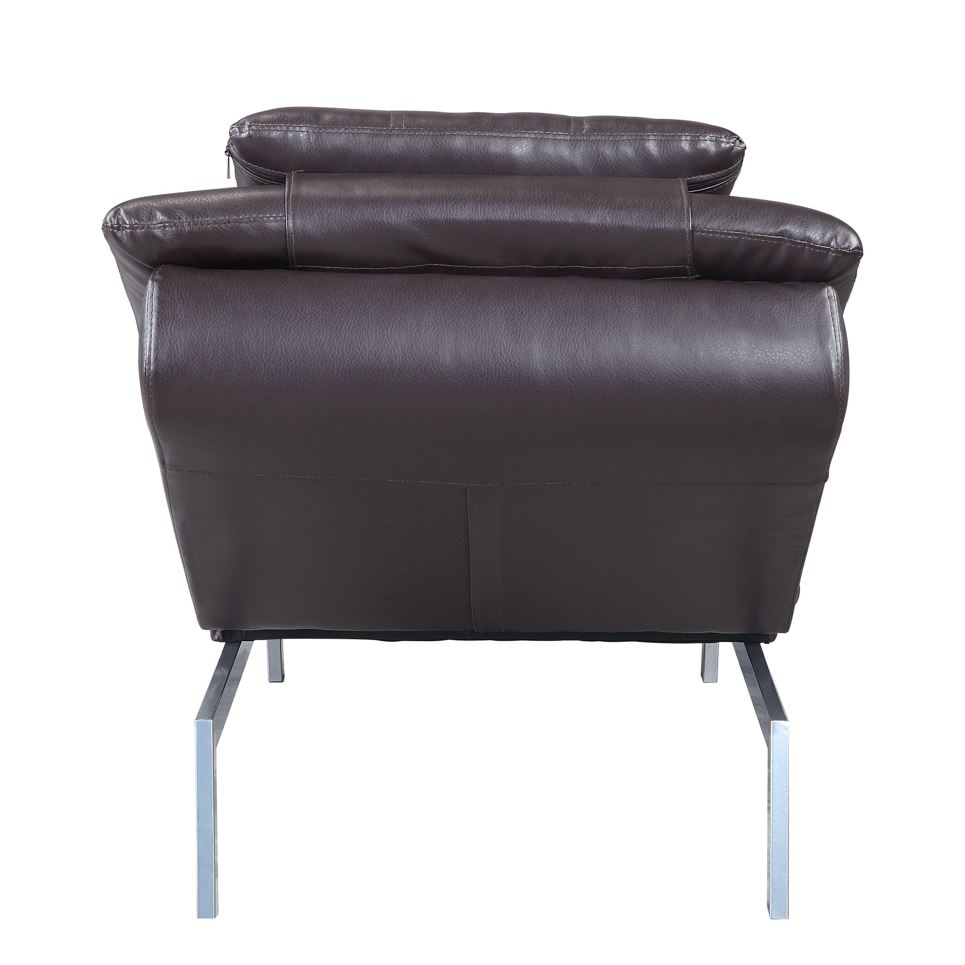 ACME Padilla Chaise Lounge w/Pillow & USB Port, Brown Fabric FredCo
