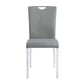 ACME Pagan Side Chair (Set-2), Gray PU & Chrome Finish FredCo