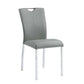 ACME Pagan Side Chair (Set-2), Gray PU & Chrome Finish FredCo