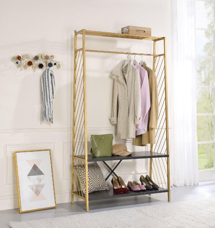 ACME Pahor Hall Tree, Gold & Black Finish FredCo