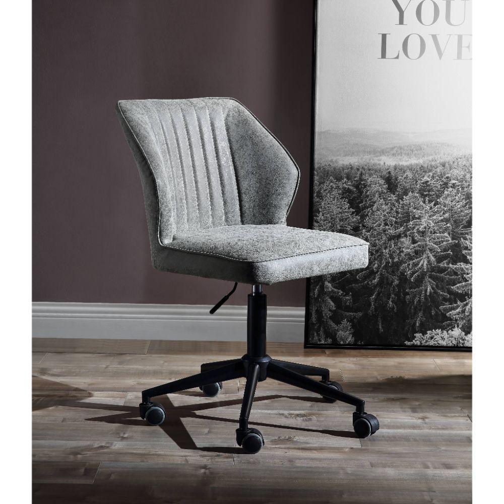 ACME Pakuna Office Chair, Vintage Gray PU & Black FredCo