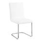 ACME Palton Side Chair (Set-2), White PU & Chrome Finish FredCo