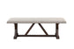 ACME Pascaline Bench, Gray Fabric, Rustic Brown & Oak Finish FredCo