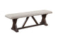 ACME Pascaline Bench, Gray Fabric, Rustic Brown & Oak Finish FredCo