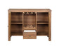 ACME Pascaline Server, Gray Fabric, Rustic Brown & Oak Finish FredCo