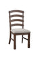 ACME Pascaline Side Chair (Set-2), Gray Fabric, Rustic Brown & Oak Finish FredCo