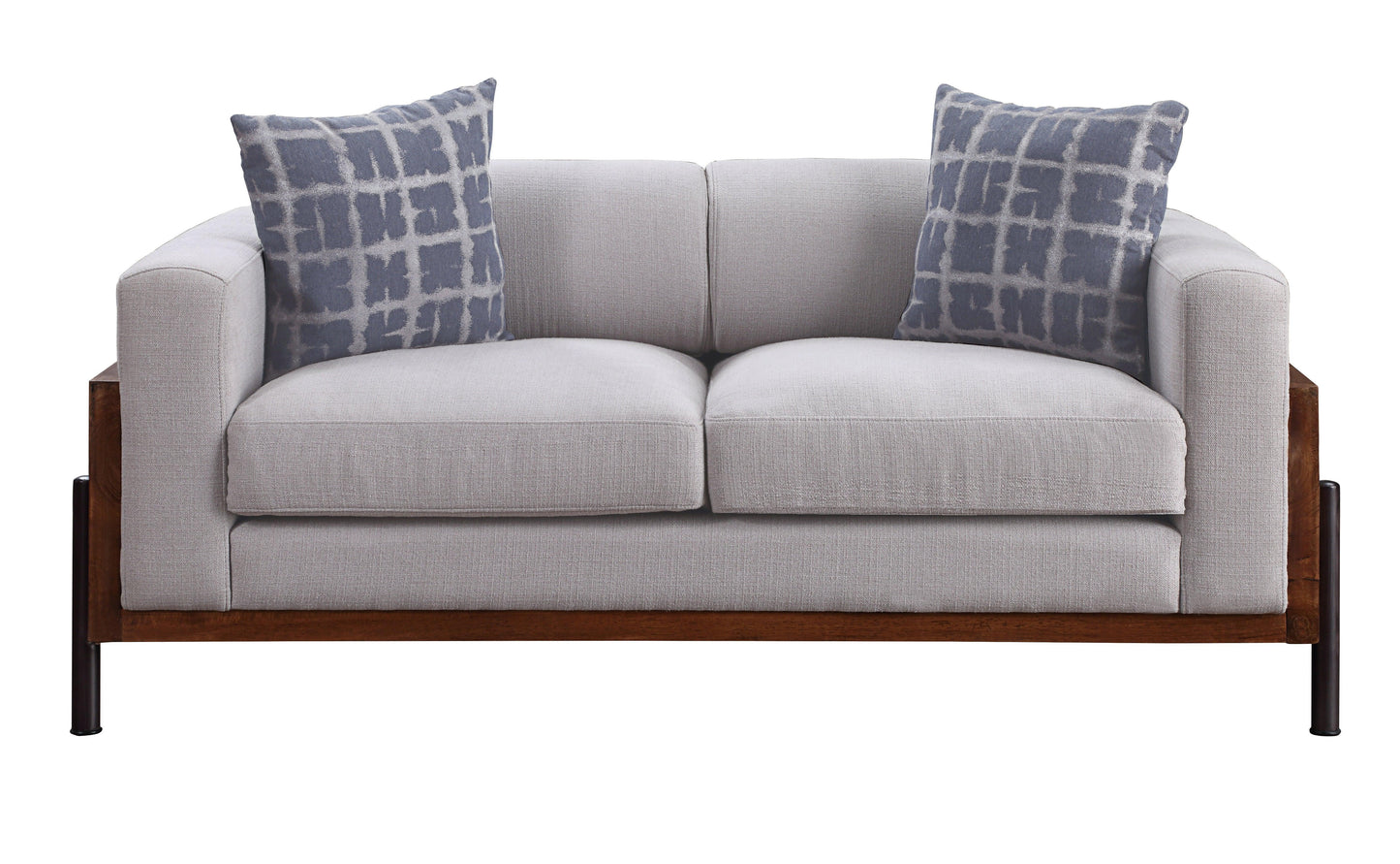 ACME Pelton Loveseat w/Pillows, Fabric & Walnut FredCo
