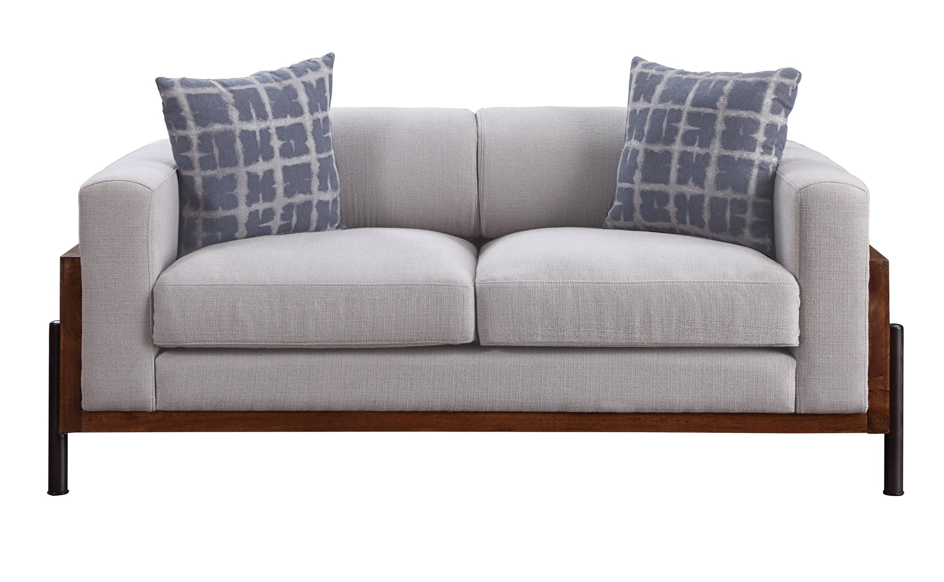ACME Pelton Loveseat w/Pillows, Fabric & Walnut FredCo