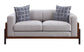 ACME Pelton Loveseat w/Pillows, Fabric & Walnut FredCo
