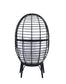 ACME Penelope Patio Lounge Chair, Light Gray Fabric & Black Finish FredCo