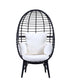 ACME Penelope Patio Lounge Chair, Light Gray Fabric & Black Finish FredCo