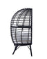 ACME Penelope Patio Lounge Chair, Light Gray Fabric & Black Finish FredCo