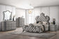 ACME Perine Queen Bed , Gray Velvet FredCo