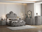 ACME Perine Queen Bed , Gray Velvet FredCo