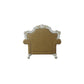 ACME Picardy Chair w/1 Pillow, Antique Pearl & Butterscotch PU FredCo