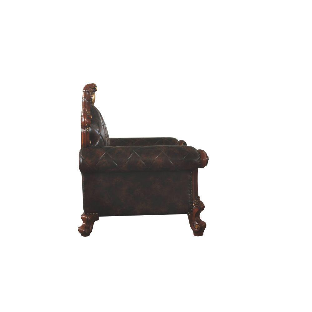 ACME Picardy Chair w/1 Pillow, Vintage Honey Oak & PU FredCo