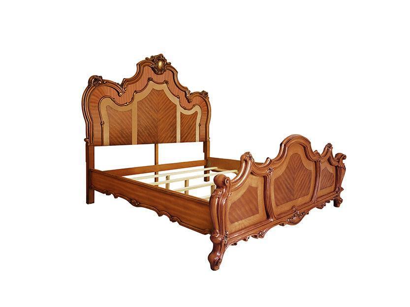 ACME Picardy Eastern King Bed, Honey Oak Finish FredCo
