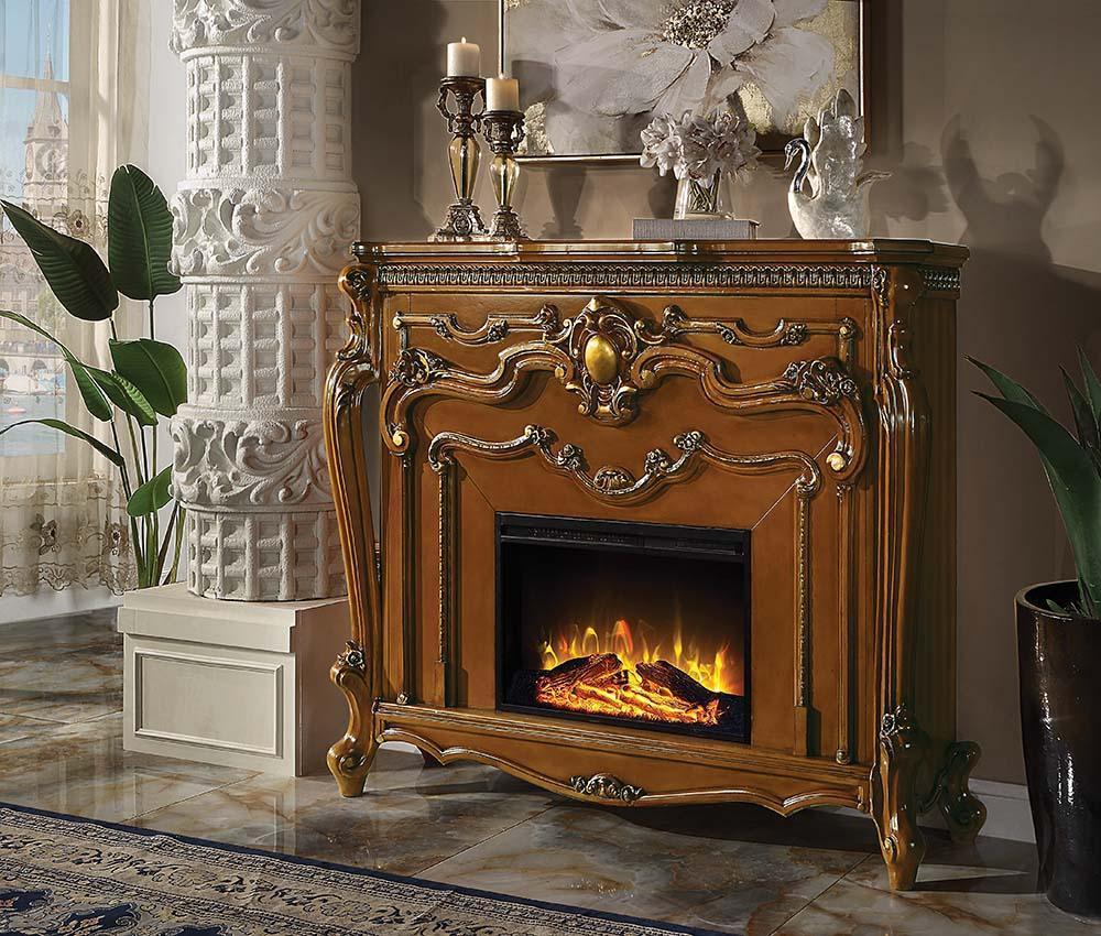 ACME Picardy Fireplace, Honey Oak Finish FredCo