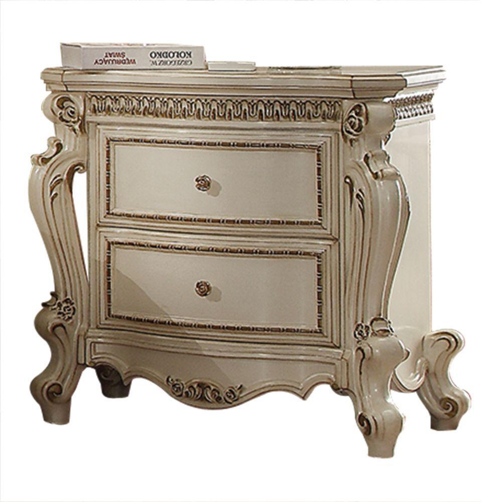 ACME Picardy Nightstand, Antique Pearl FredCo