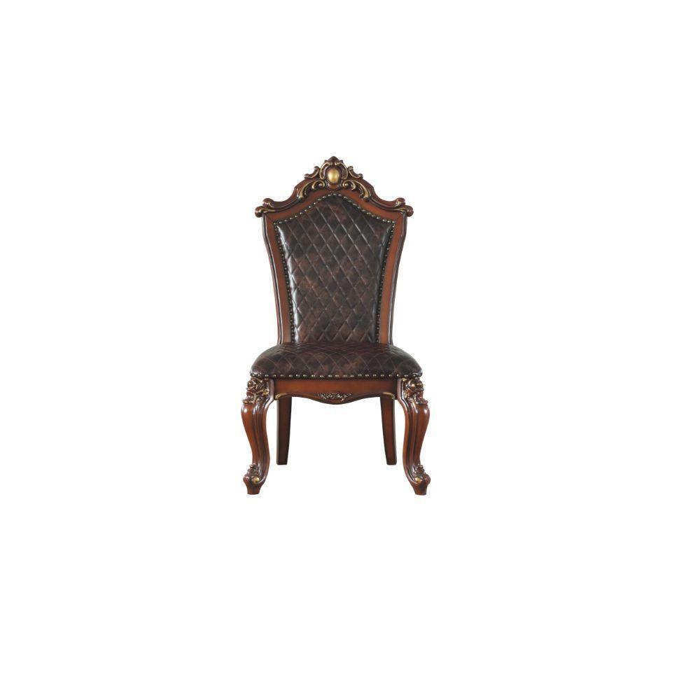 ACME Picardy Side Chair (Set-2), Honey Oak & PU FredCo