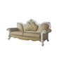 ACME Picardy Sofa w/5 Pillows, Antique Pearl & Butterscotch PU FredCo