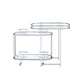 ACME Piffo Serving Cart & Bar Table, Clear Glass & Chrome Finish FredCo