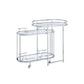 ACME Piffo Serving Cart & Bar Table, Clear Glass & Chrome Finish FredCo