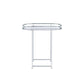 ACME Piffo Serving Cart & Bar Table, Clear Glass & Chrome Finish FredCo