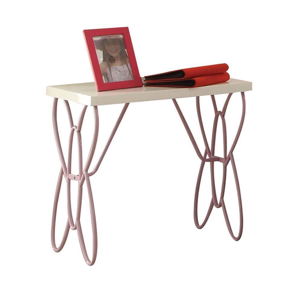 ACME Priya II Nightstand, White & Light Purple FredCo