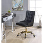 ACME Purlie Office Chair, Black PU & Gold FredCo