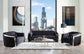 ACME Pyroden Chair, Black Velvet & Chrome Finish FredCo