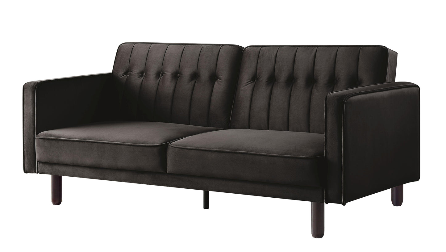 ACME Qinven Adjustable Sofa , Dark Brown Velvet FredCo